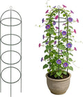 Garden Obelisk Trellis for Climbing Plants 5.7/4.5FT Heavy Duty Metal & Rustproof Plant Climbing Support for Garden Indoor Outdoor Potted Plant Flowers Fruits Vegetable Vines (4.5FT / 1Pack)