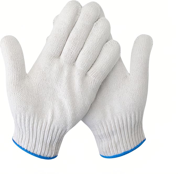 Cotton work gloves - White Safety Work Gloves for repair, construction, Warehouse, Gardening for men and women, L size