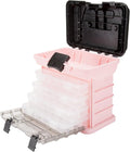 Pink Tool Box Organizer with Removable Compartments – Portable Storage Case for Crafts, Beads, Screws & Small Tools – Lightweight Utility Organizer by Stalwart