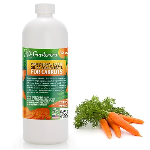 𝐏𝐑𝐎𝐅𝐄𝐒𝐒𝐈𝐎𝐍𝐀𝐋 Liquid Silica Plant Supplement - 32oz - CARROTS Plants Liquid Silica Boost Fertilizer - Stronger Stems & Healthy Leaves for Indoor & Outdoor Carrots Plants (Makes 180 Gallons)