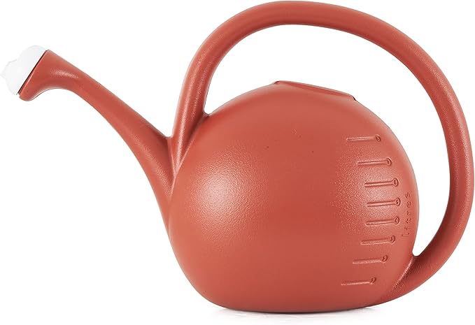2 Gallon Plant Watering Can - Large Plastic Garden Water Pot with Dual Spray Options for Indoor Outdoor Plants Flower, Clay