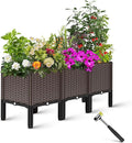 Garden Boxes Outdoor Raised Garden Bed with Legs Planter Boxes Outdoor with Easy Assembly Garden Box with Drain Outlet for Vegetables/Herbs,47x15x19in