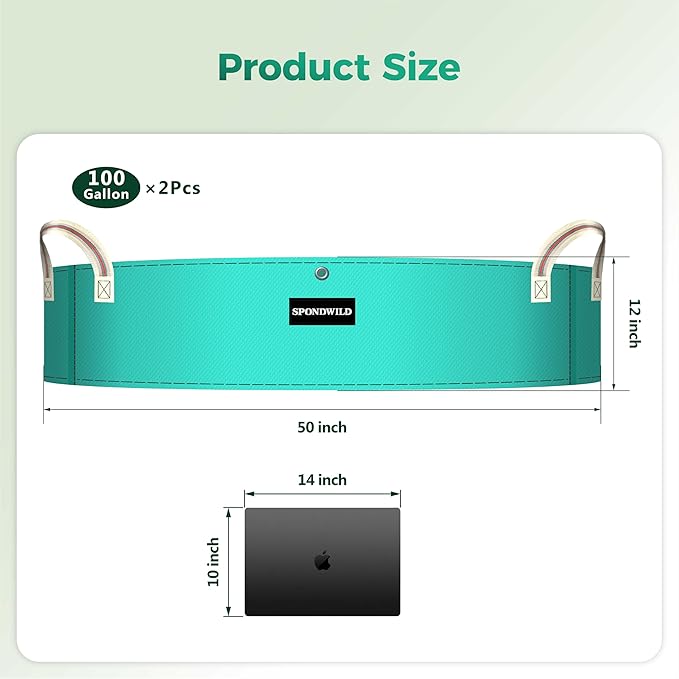 2 Pack 100 Gallon 3 Compartment Potato Grow Bag,Vegetable Growing BagThickened PE Garden Pots with Drainage Holes Branch-Binding Holes, Reusable Plant Bag for Vegetables、Flowers