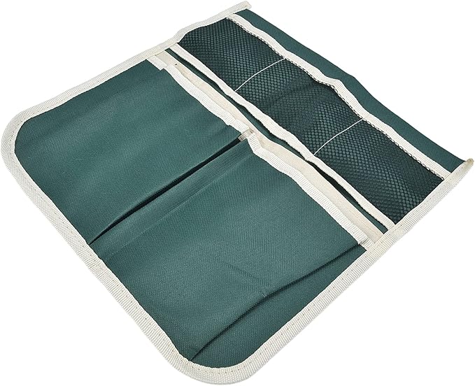 Zerodis Garden Toolkit Bag 4 Large Pockets Oxford Cloth Hanging Organizer with Side Trolley Mount for Gardening Tools and Accessories Garden Stool Storage