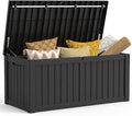 Outdoor Storage Box, Waterproof Deck Box, Outdoor Patio Storage Bin, Weatherproof (Black, 150 Gallon)
