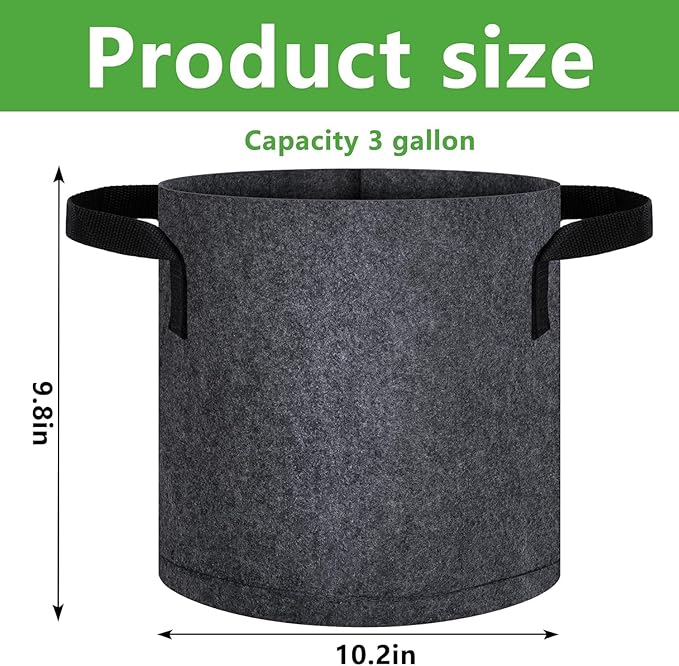 DECOHS 12 Pack Aquatic Plant Pots for Pond, Reusable Fabric Aquatic Plant Pots, Breathable Pond Plant Basket Grow Bags with Handles for Aquatic Plants, Bog Plant, Water Lily, Lotus, Flower (3 Gallon)