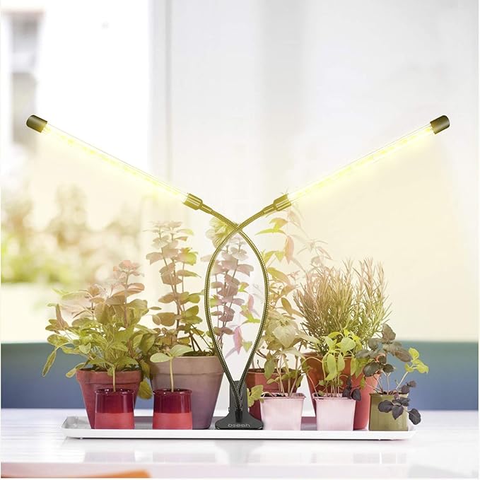 bseah Grow Light Plant Light Indoor Plants, Full Spectrum Clip Plant Lamp, 10-Level Dimmable, Auto ON & Off Timer (2 Pack)