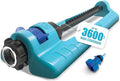 Aqua Joe SJI-OMS16 Indestructible Oscillating Sprinkler with Adjustable Spray and Metal Base, 3600 Sq. Ft. Coverage Max, 70-Foot Distance, and 37.8-Foot Width