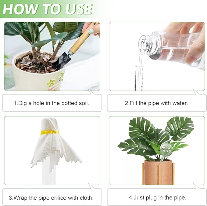 Pynqdfu 8 Pcs Clear Plant Watering Globes,Plastic Self Watering Bulbs Ball,Garden Water Device for Plant Indoor Outdoor(Small)