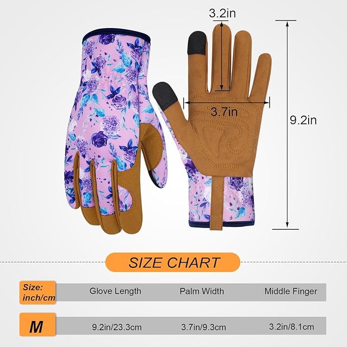 Leather Gardening Gloves for Women Thorn Proof Garden Gloves Touch Screen Working Gloves Gifts