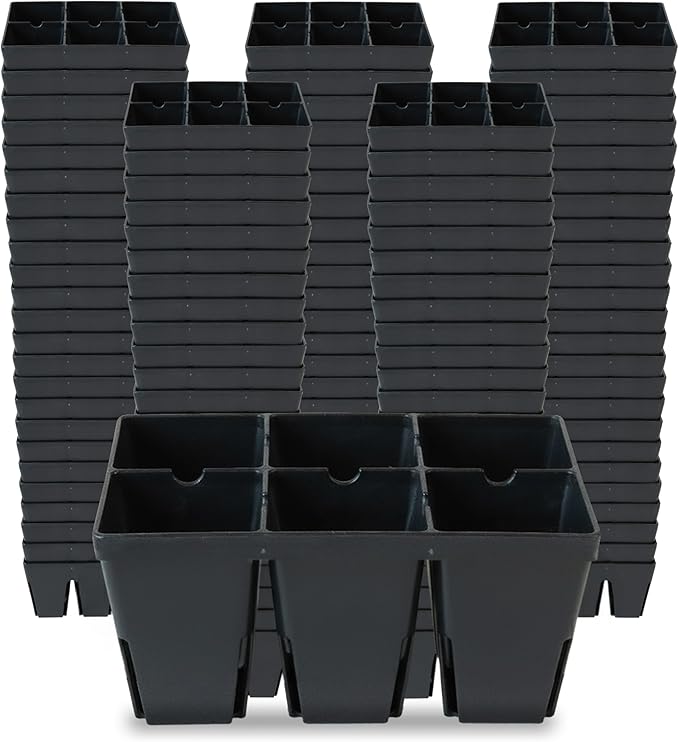 Epic Gardening Reusable Seed Starter Tray - 6 Cell/120 Seedling Starter Trays - Easy Watering, Indoor Greenhouse, Plant Starter, Gardener-Friendly for Seedlings | UV-Treated & BPA-Free - Black