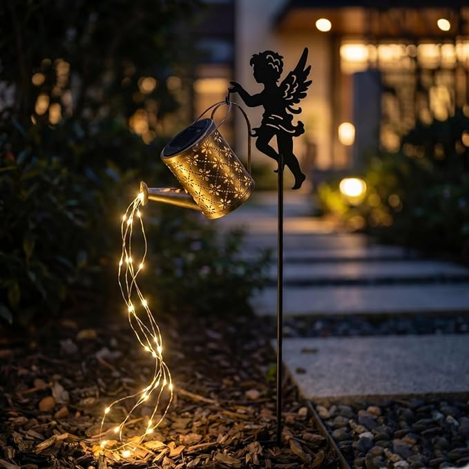 Angel Solar Garden Lights,Waterproof Solar Watering Can Lantern,Hanging Decoration Lights for Lawn Patio Yard Garden and Porch for Grandma,Mom,Girlfriend or a Birthday(Angel)