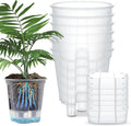 Wonderjune Self Watering Pots for Indoor Plants with Deep Reservoir and High Drainage Holes for Outdoor Plants and Flowers, Bare Root Planter(7.09'',Clear,6 Pcs)