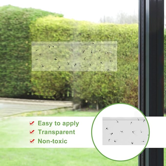 35XL Pack Window Fly Trap, Fruit Fly Traps for Indoors, Fly Trap Indoor Clear, Fly Paper Sticky Strips