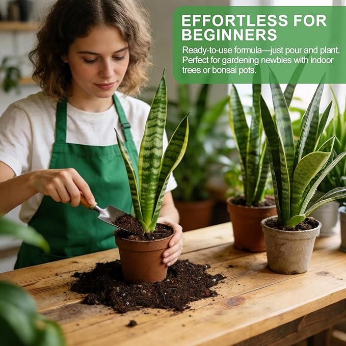 Organic Snake Plant Potting Soil 4qt- Well-Draining Nutrient-Rich Mix for Healthy Roots & Faster Growth, Natural Soil for Sansevieria Plants