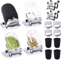 Kikerike Seed Sprouting Jar Kit with 4 Wide Mouth Mason Jars Bean Sprouts Growing Kit Microgreens Growing Jar with Mesh Screen Lids Sprouter Sprouts Maker for Growing Broccoli, Alfalfa, Mung Bean
