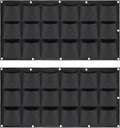 ZOENHOU 2 Pack Total 36 Roomy Pockets Horizontal Garden Planter, Waterproof Wall-Hanging Flower Pot Bags, Felt Wall Mount Balcony Planter Pouch for Herbs, Succulent, Flowers and Vegetables