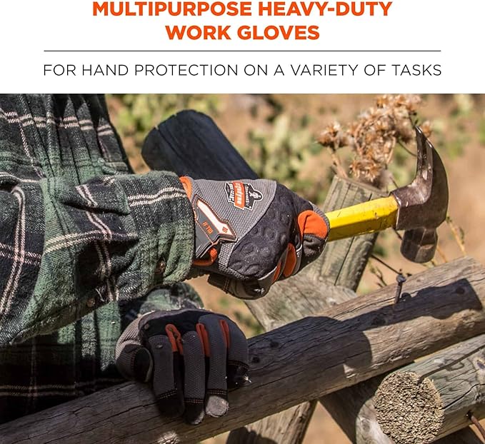 ProFlex 710 Heavy Duty Work Gloves, High Visibility, Reinforced Fingertips and Palm