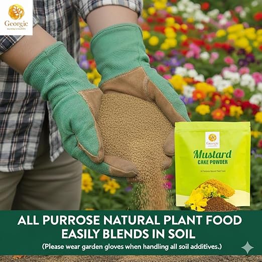 Natural Mustard Oil Cake Powder As Fertilizer for All-Purpose Fertilizer Concentrate for Flower, Vegetable, Herb, Fruit Tree (Pack of 2-6 LB)