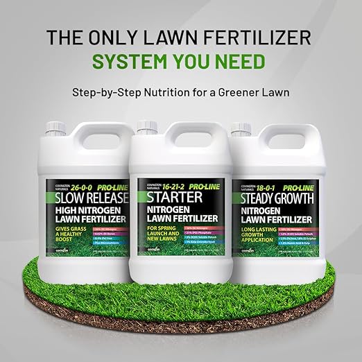 Covington ProLine 18-0-1 NPK Liquid Slow Release Lawn Fertilizer (1 Gal) – High Nitrogen Lawn Food for All Grass Types – Supports Steady Growth & Maintenance – Deep Green Turf Builder Concentrate