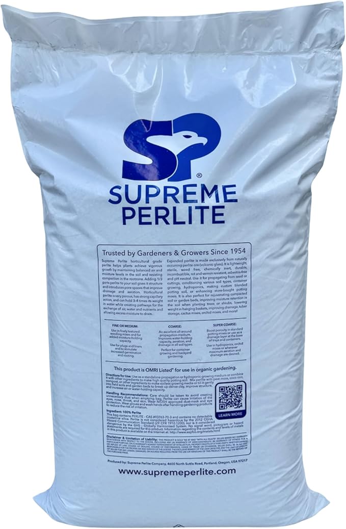 Supreme Perlite 2 Pack Super Coarse Horticulture Perlite, 4 Cu Ft Bag - for High Porosity Potting Soil Mixes, Propagation, and Organic Gardening - Maximizes Drainage & Aeration