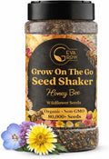 Mini Wildflower Seed Shaker – Honey Bee Wildflower Mix, by GevaGrow | Bulk 90,000+ Seeds | Pollinator Bee Attracting Flower Seeds for Planting in Pots & Outdoor Gardens | No Messy Packets