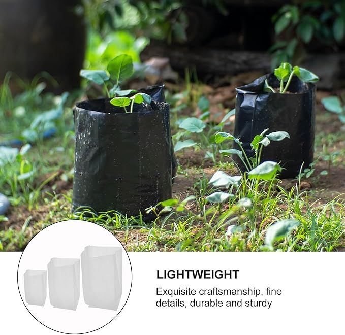 FAVOMOTO 300pcs Non-Woven Plant Growing Bags Nursery Seedling Pouches with 3 Sizes (10x12cm, 16x18cm, 20x22cm) for Tree and Vegetable Growth, Lightweight Reusable Garden Grow Bags