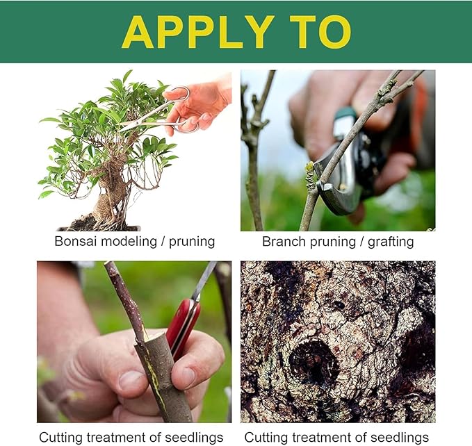 Tree Wound Sealer & Dressing, New 500g Tree Pruning Sealer for Cut, Damaged Bark, Grafting – Effective Tree Repair Sealant for Shrub, Bonsai, Rose, Orchard | Horticulture Grade Seal Formula