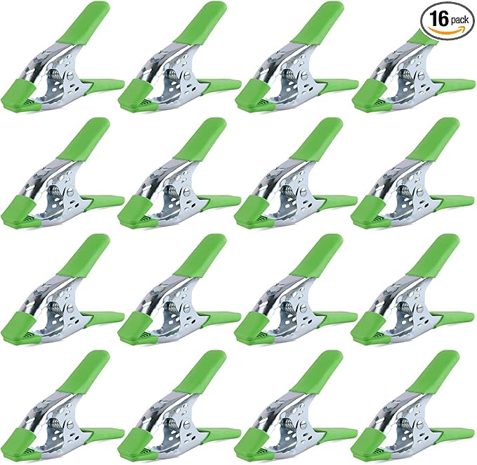 SWANLAKE 16-Piece 6 inch Spring Clamp, Heavy Duty Metal Spring Clamps, Backdrop Clips, 2.4 inch Jaw Opening