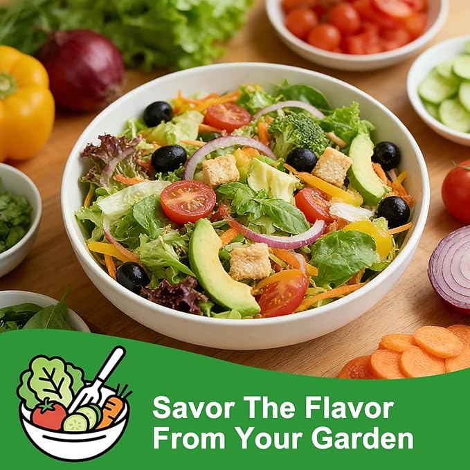 Lettuce Seeds, 10 Varieties Individual Packs, 40000+ Non-GMO Heirloom Vegetable Seeds for Planting Indoor Outdoor for Fresh Salad, Easy to Grow for Garden Beginners, Gifts for Women Men Plant Lovers.