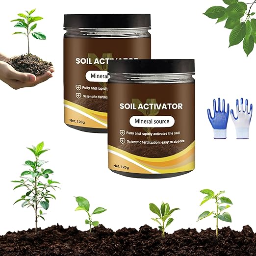Soil Activator for Plants, 2025 New Soil Activated Treasure, Organic Soils Activator & Plant Fertilizer for Potting Mix, and Seedling Compost, Promote Plant Rooting (2Pcs)