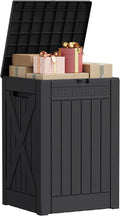 Greesum 52 Gallon Extra Large Deck Box with Lock, Heavy-Duty Resin Outdoor Storage Container, Waterproof Lockable Chest for Patio Furniture, Garden Tools, Pool Equipment, Dark Black