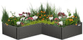Vego garden Raised Garden Bed, 17" Tall 83" x 83" L-Shaped Modern Raised Garden Beds Kit, Metal Planter Box for Vegetables, Flowers & Fruits, Urban Charcoal