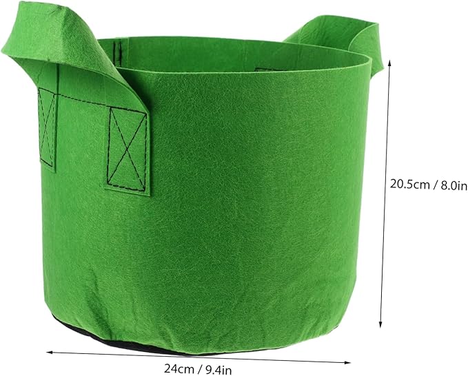 Kisangel 5pcs Reusable Garden Grow Bags Breathable Non Woven Fabric Planting Bags with Robust Handles for Growing Potatoes Vegetables Flowers and Fruits Efficient Drainage and Air