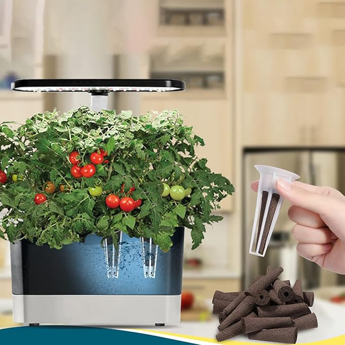 24Pcs Seed Pod Kit, Hydroponic Garden Accessories Pod Kit with Grow Sponges, Grow Baskets, Stickers, Grow Domes for Seed Starting System