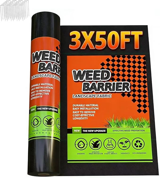 3Size Weed Barrier Landscape Fabric Heavy Duty Woven Ground Cover Weed Cloth Geotextile Fabric Driveway Fabric (3x50FT)