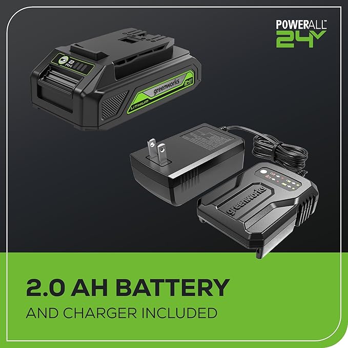 Greenworks 24V 6" Mini Chainsaw Cordless , Small Cordless Handheld Saw, 2.0Ah Battery and Charger Included, for Tree Trimming and Pruning