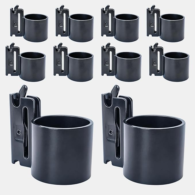 10-Pack E-Track Steel Tool Holders, 2" Circular Tube Tool Hangers Heavy Duty Tool Organizer to Keep Rakes, Shovels, Broom, Tools Stable, E Track Shovel Holder for Trucks, Trailers