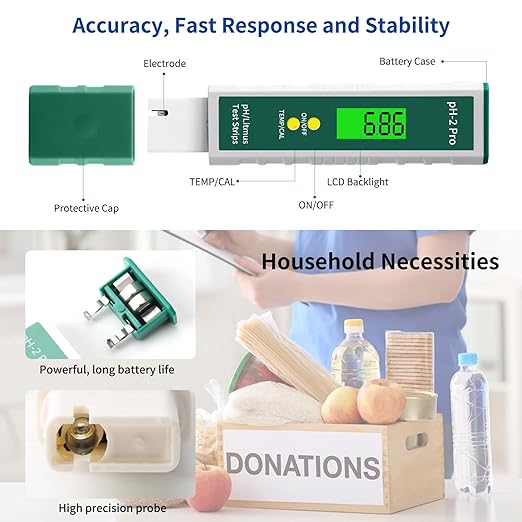 Digital pH and TDS Meter Combo, High Accuracy 0.01 Water Quality Tester and 3-in-1 TDS and EC Meter, PPM and µS Meter for Water, Practical Water Testing Kit