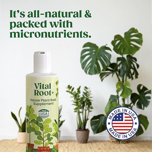 Root Rot Treatment & Plant Transplant Shock Recovery – Liquid Supplement for Indoor Plants, Fiddle Leaf Fig, Monstera & Pothos | Heals Roots, Prevents Brown Spots & Leaf Drop, 8 oz – Vital Root+