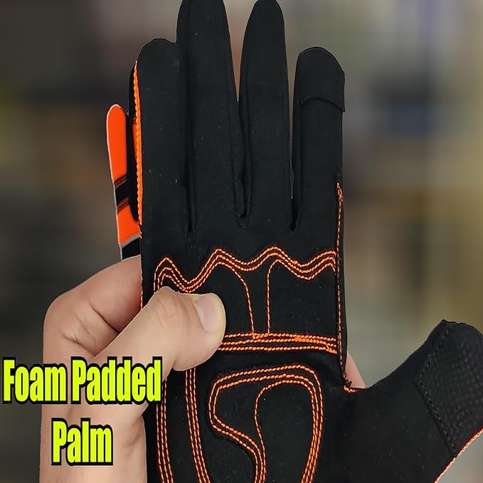 Men’s Heavy Duty Work Gloves Utility Mechanic Working Touchscreen Anti-Slip Palm & Knuckle Protection Safety Gloves