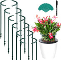 Upgraded 12 Pack Plant Support Plant Stakes,Half Round Plant Support Ring Plastic Plant Cage Holder Flower Pot Climbing Trellis for Small Plant Flower Vegetable,Indoor Plants with 20 Pcs Plant Labels
