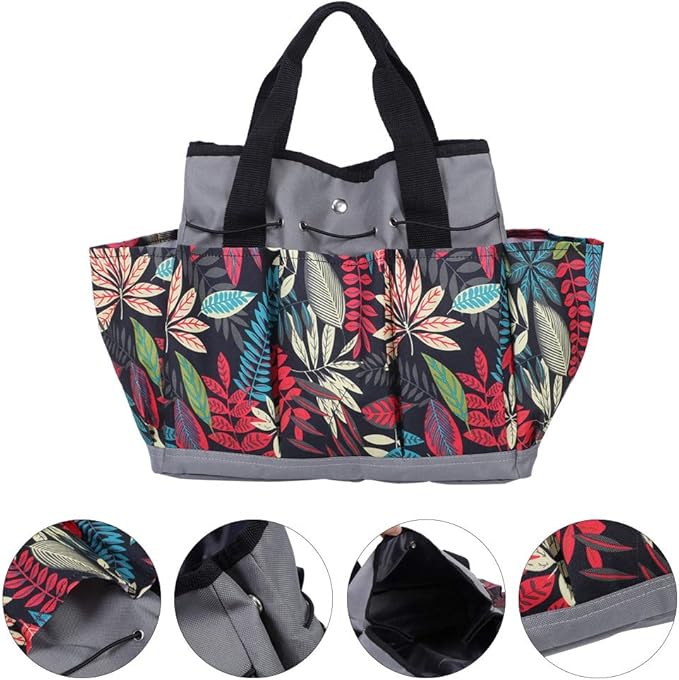 Multi Function Garden Tool, Portable Outdoor Gardening Tool Storage, Heavy Duty 600D Polyester with Multiple Pockets, Metal Buckle and Rubber Strap for Hand Tools,