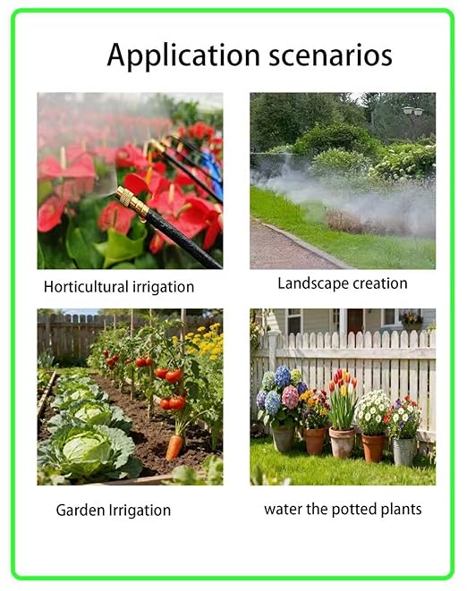 Drip Irrigation System, 360 Adjustable Mist Sprayer Nozzle, High Volume Water Flow Rotating Sprinkler Head for Garden,Patio,Potted Plants,Easy Install, Fine Misting to Jet Spray (100FT+26Nozzles)