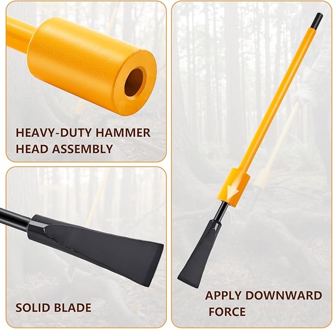 55 Root Cutting Tool Retractable Tree Root Cutter Heavy Duty Tree Stump Remover Tamping Bars Garden Remover Tool for Hole Digging Bamboo Roots Rocks Shrubs Bushes Stumps