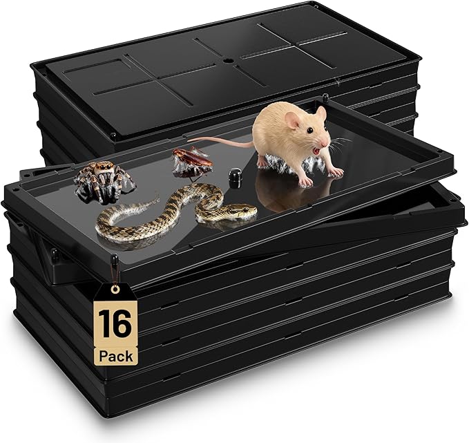 Mouse Traps Indoor for Home, Sticky Rat Trap Glue Boards for Mice, Snake, Cockroach, Spider, Insect Pest Control, Rodent Catcher for Kitchen, Garage & Garden, 16 Pack