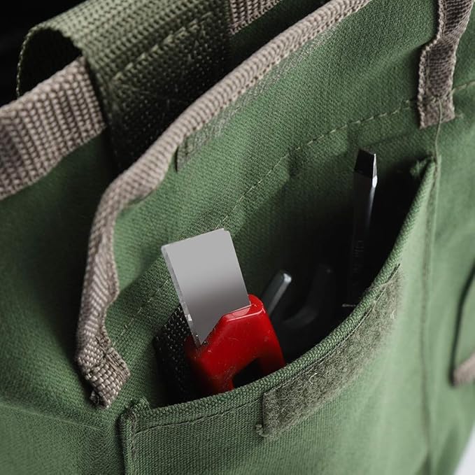 Portable Bucket Garden Tool, Storage Pouch, Lightweight Foldable Garden Tote with 2 Side Pockets, for Organizing Gardening Tools and Outdoor Equipment