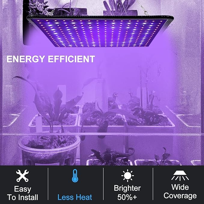 600W Full Spectrum LED Grow Light for Indoor Plants-UV, Grow Lamp for Seed Starting, Seedlings Vegetable Plants, Plant Perper Hanging Growing Lamps(Actual Power 60W)