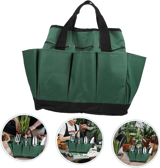 Uonlytech Gardening Tool Bag Organizer High Capacity Oxford Cloth Tote Handles Portable Garden Tool Storage for Lawn Care Gardening Accessories and Yard Work