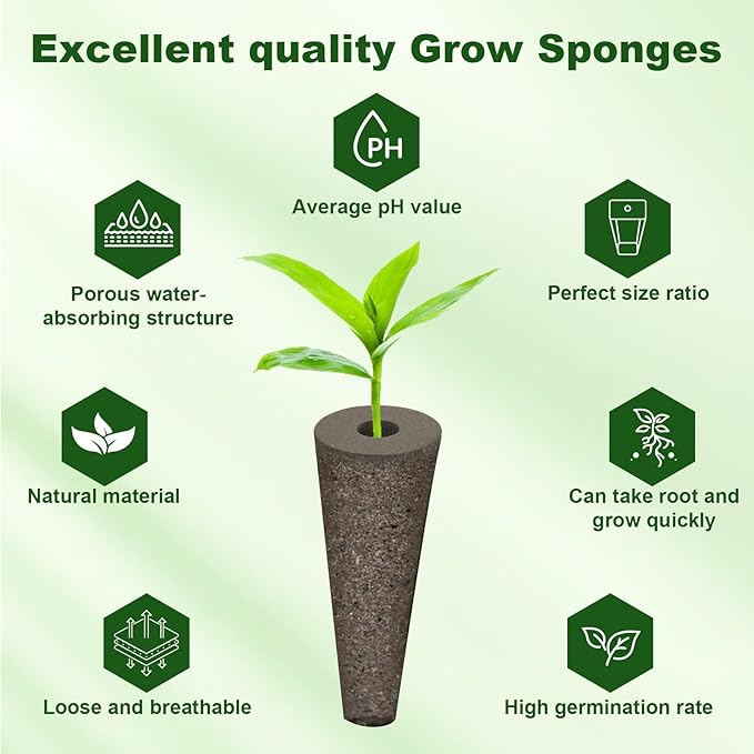 133 Pack Hydroponic Pods Supplies for Aerogarden Pods, Grow Sponges for Hydroponics, Seed Pods Kit with 60 Grow Sponges, 60 Pod Labels,12 Plant Labels, 1 Tweezer for Hydroponic Indoor Garden System